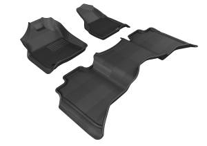 3D MAXpider - 3D MAXpider KAGU Floor Mat (BLACK) compatible with DODGE RAM 15/25/3500 CREW CAB 2019-2024 - Full Set