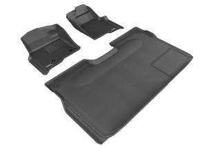3D MAXpider - 3D MAXpider Custom Fit KAGU Floor Mat (BLACK) Compatible with FORD F-150 SUPERCREW 2010-2014 - Full Set