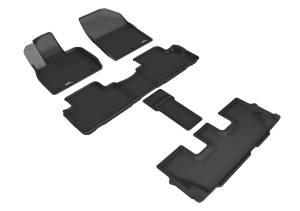 3D MAXpider - 3D MAXpider Custom Fit KAGU Floor Mat (BLACK) Compatible with HYUNDAI PALISADE 2020-2023 - Full Set