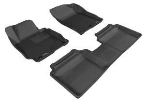3D MAXpider - 3D MAXpider Custom Fit KAGU Floor Mat (BLACK) Compatible with HYUNDAI ELANTRA SEDAN/COUPE 2011-2013 - Full Set