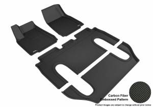 3D MAXpider - 3D MAXpider KAGU Floor Mat (BLACK) compatible with TESLA MODEL X 6-SEAT 2016-2021 - Full Set