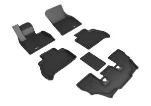3D MAXpider - 3D MAXpider KAGU Floor Mat (BLACK) compatible with BMW X7 (G07) 6-PASSENGER 2019-2024 - Full Set