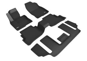 3D MAXpider - 3D MAXpider Custom Fit KAGU Floor Mat (BLACK) Compatible with MAZDA CX-9 6-SEATS 2020-2023 - Full Set