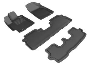 3D MAXpider - 3D MAXpider Custom Fit KAGU Floor Mat (BLACK) Compatible with TOYOTA HIGHLANDER GAS 2008-2013 - Full Set