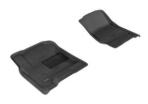 3D MAXpider - 3D MAXpider KAGU Floor Mat (BLACK) compatible with CHEVROLET/GMC SILVER/SUB/TAHOE/SIERRA/YUKON 2014-2020 - Front Row