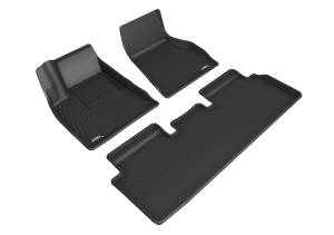 3D MAXpider - 3D MAXpider Custom Fit KAGU Floor Mat (BLACK) Compatible with TESLA MODEL S 2021-2021 - Full Set