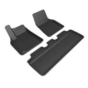 3D MAXpider - 3D MAXpider Custom Fit KAGU Floor Mat (BLACK) Compatible with TESLA MODEL Y 2021-2023 - Full Set