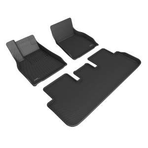 3D MAXpider - 3D MAXpider KAGU Floor Mat (BLACK) compatible with TESLA MODEL S 2021-2023 - Full Set