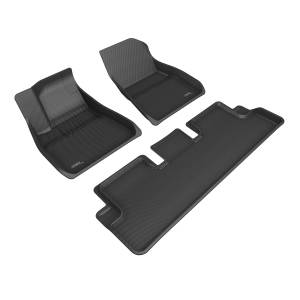 3D MAXpider - 3D MAXpider Custom Fit KAGU Floor Mat (BLACK) Compatible with TESLA MODEL 3 2020-2022 - Full Set