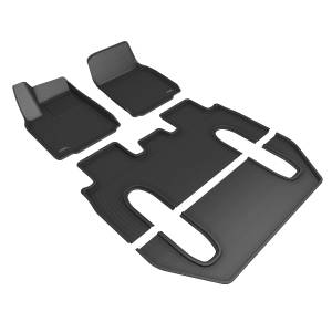 3D MAXpider - 3D MAXpider KAGU Floor Mat (BLACK) compatible with TESLA MODEL X 2022-2024 - Full Set