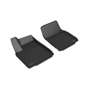 3D MAXpider - 3D MAXpider KAGU Floor Mat (BLACK) compatible with TESLA MODEL X 2022-2024 - Front Row