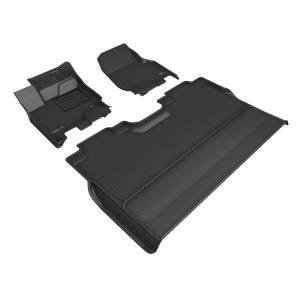 3D MAXpider - 3D MAXpider KAGU Floor Mat (BLACK) compatible with FORD F-150/250/350 SUPERCREW 2022-2023 - Full Set