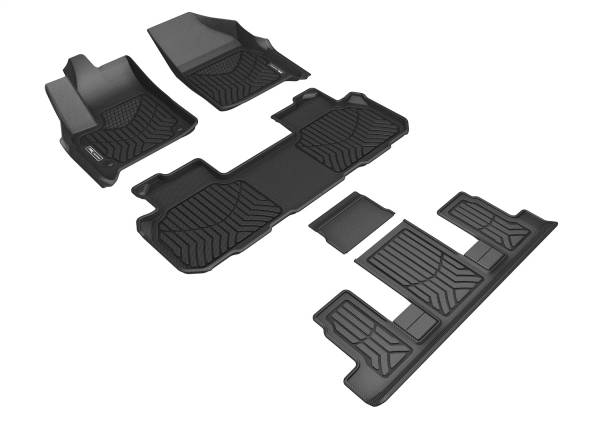 3D MAXpider - 3D MAXpider MAXTRAC Floor Mat (BLACK) compatible with CHEVROLET TRAVERSE 2018-2023 - Full Set