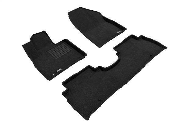 3D MAXpider - 3D MAXpider ELEGANT Floor Mat (BLACK) compatible with KIA SORENTO 5-SEAT 2016-2020 - Full Set