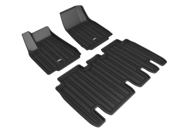 3D MAXpider - 3D MAXpider ELITECT Floor Mat (BLACK) compatible with TESLA MODEL X 5-SEAT 2016-2021 - Full Set