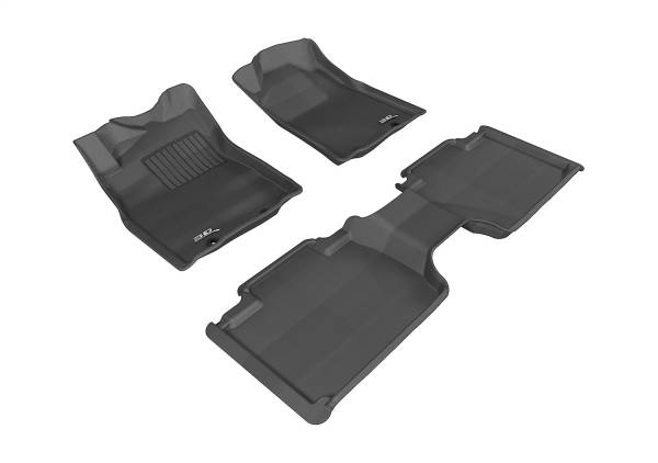 3D MAXpider - 3D MAXpider KAGU Floor Mat (BLACK) compatible with TOYOTA TACOMA ACCESS CAB 2012-2015 - Full Set