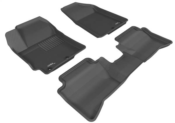 3D MAXpider - 3D MAXpider KAGU Floor Mat (BLACK) compatible with KIA RIO/RIO5 2012-2013 - Full Set