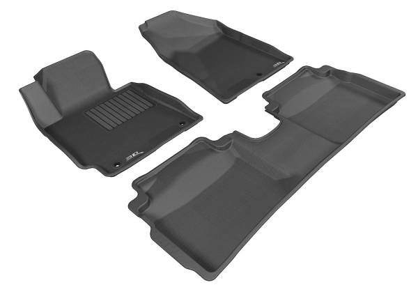 3D MAXpider - 3D MAXpider KAGU Floor Mat (BLACK) compatible with KIA FORTE 2014-2018 - Full Set