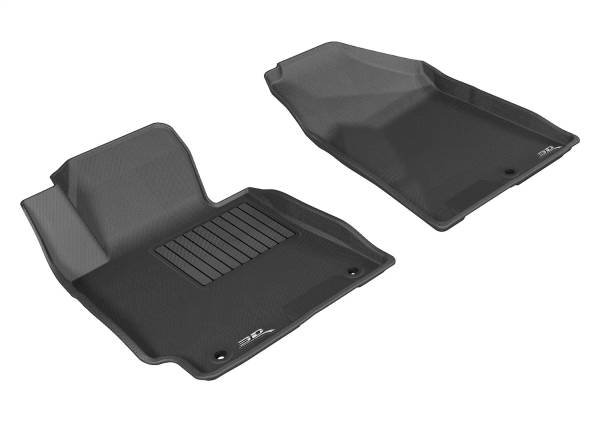 3D MAXpider - 3D MAXpider KAGU Floor Mat (BLACK) compatible with KIA FORTE 2014-2018 - Front Row