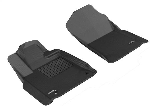 3D MAXpider - 3D MAXpider KAGU Floor Mat (BLACK) compatible with TOYOTA TUNDRA REG/DBL CAB/CREWMAX 2007-2011 - Front Row