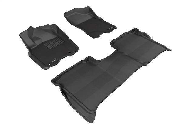 3D MAXpider - 3D MAXpider KAGU Floor Mat (BLACK) compatible with NISSAN TITAN CREW CAB 2009-2015 - Full Set