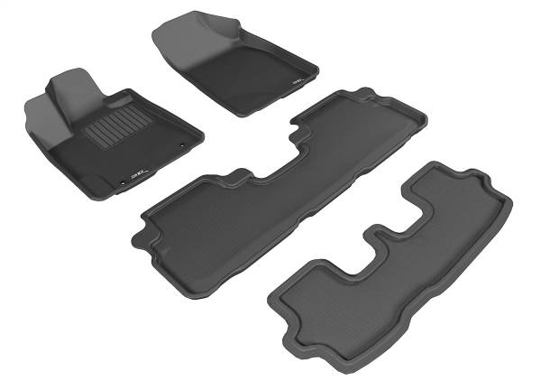 3D MAXpider - 3D MAXpider KAGU Floor Mat (BLACK) compatible with TOYOTA HIGHLANDER HYBRID 2008-2013 - Full Set
