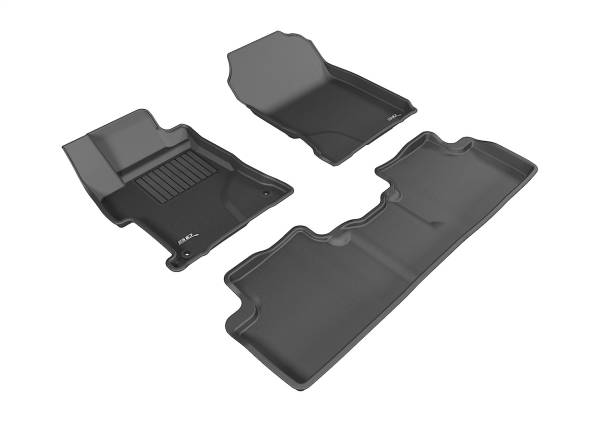 3D MAXpider - 3D MAXpider KAGU Floor Mat (BLACK) compatible with HONDA CIVIC SEDAN 2014-2015 - Full Set