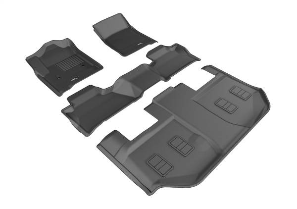 3D MAXpider - 3D MAXpider KAGU Floor Mat (BLACK) compatible with CHEVROLET SUBURBAN 2015-2020 - Full Set