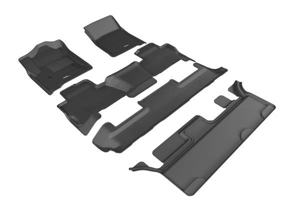 3D MAXpider - 3D MAXpider KAGU Floor Mat (BLACK) compatible with CHEVROLET TAHOE 2015-2020 - Full Set