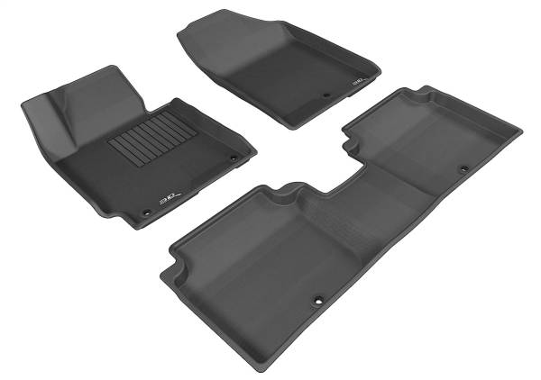 3D MAXpider - 3D MAXpider KAGU Floor Mat (BLACK) compatible with HYUNDAI ELANTRA SEDAN/COUPE 2014-2016 - Full Set
