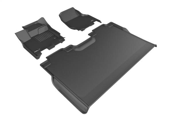 3D MAXpider - 3D MAXpider KAGU Floor Mat (BLACK) compatible with FORD F-150 SUPERCREW 2015-2023 - Full Set