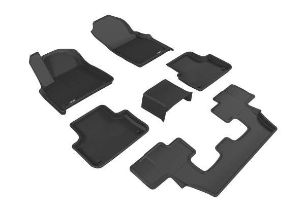 3D MAXpider - 3D MAXpider KAGU Floor Mat (BLACK) compatible with AUDI Q7 (4M)/SQ7 (4M)/Q8/SQ8/RS Q8 2017-2024 - Full Set
