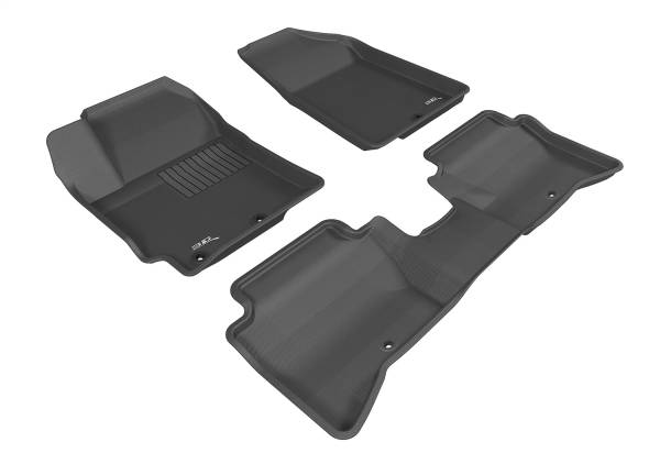 3D MAXpider - 3D MAXpider KAGU Floor Mat (BLACK) compatible with KIA RIO/RIO5 2014-2017 - Full Set