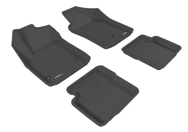 3D MAXpider - 3D MAXpider KAGU Floor Mat (BLACK) compatible with FIAT 500 2012-2019 - Full Set