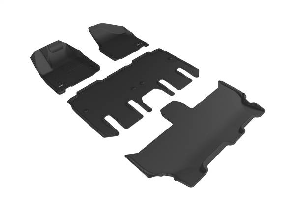 3D MAXpider - 3D MAXpider KAGU Floor Mat (BLACK) compatible with CHRYSLER PACIFICA/VOYAGER 2020-2024 - Full Set