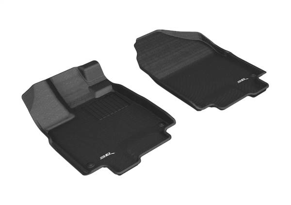 3D MAXpider - 3D MAXpider KAGU Floor Mat (BLACK) compatible with HONDA ODYSSEY 2018-2024 - Front Row