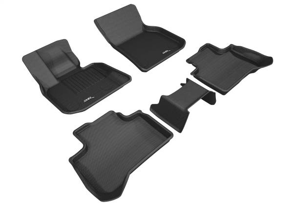 3D MAXpider - 3D MAXpider KAGU Floor Mat (BLACK) compatible with BMW X3 (G01)/X4 (G02) 2018-2024 - Full Set