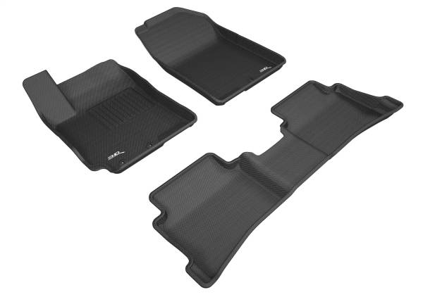 3D MAXpider - 3D MAXpider KAGU Floor Mat (BLACK) compatible with HYUNDAI ACCENT SEDAN 2018-2022 - Full Set