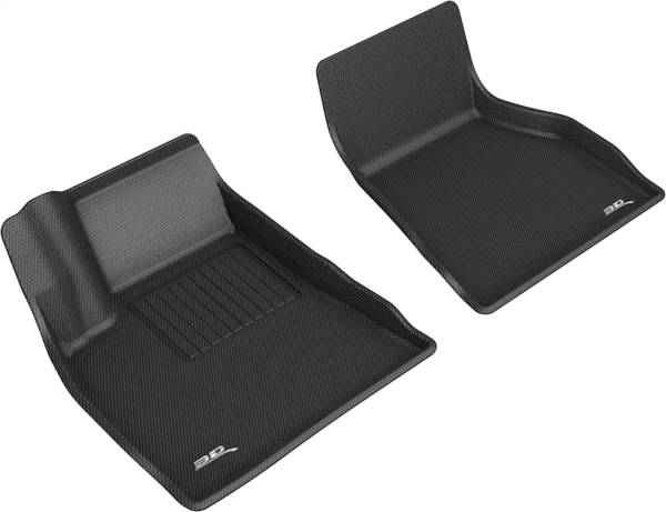 3D MAXpider - 3D MAXpider KAGU Floor Mat (BLACK) compatible with TESLA MODEL S 2015-2021 - Front Row
