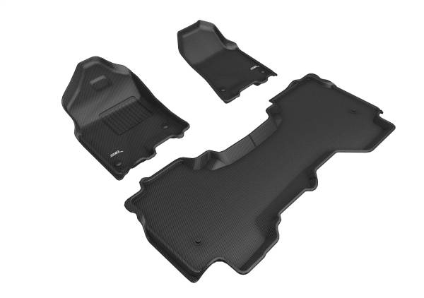 3D MAXpider - 3D MAXpider KAGU Floor Mat (BLACK) compatible with DODGE RAM 1500 QUAD CAB 2019-2024 - Full Set