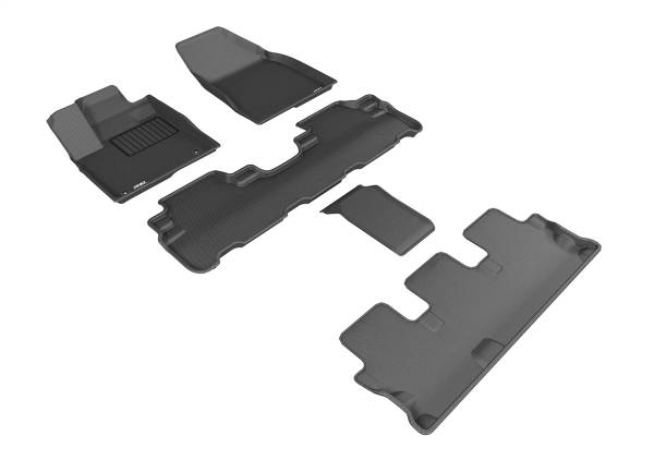 3D MAXpider - 3D MAXpider KAGU Floor Mat (BLACK) compatible with TOYOTA HIGHLANDER 2014-2019 - Full Set