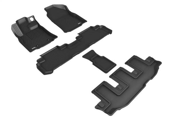 3D MAXpider - 3D MAXpider KAGU Floor Mat (BLACK) compatible with SUBARU ASCENT 2019-2024 - Full Set