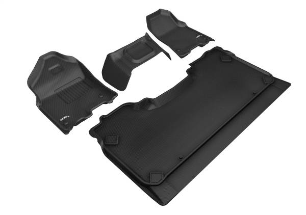 3D MAXpider - 3D MAXpider KAGU Floor Mat (BLACK) compatible with DODGE RAM 1500 CREW CAB 2019-2024 - Full Set