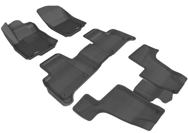 3D MAXpider - 3D MAXpider KAGU Floor Mat (BLACK) compatible with MERCEDES-BENZ GLS SUV/GL-CLASS (X166) 2013-2019 - Full Set