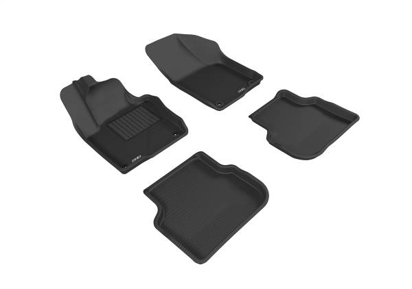 3D MAXpider - 3D MAXpider KAGU Floor Mat (BLACK) compatible with VOLKSWAGEN JETTA SEDAN 2011-2018 - Full Set