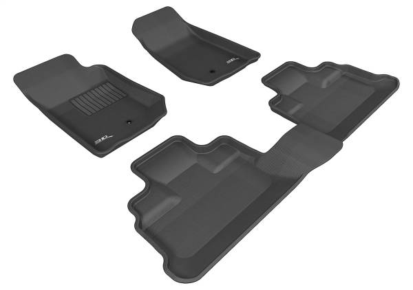 3D MAXpider - 3D MAXpider KAGU Floor Mat (BLACK) compatible with JEEP WRANGLER JK UNLIMITED 2007-2013 - Full Set