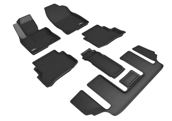 3D MAXpider - 3D MAXpider KAGU Floor Mat (BLACK) compatible with MAZDA CX-9 2016-2023 - Full Set