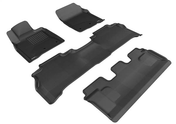 3D MAXpider - 3D MAXpider KAGU Floor Mat (BLACK) compatible with LEXUS LX570 2012-2021 - Full Set