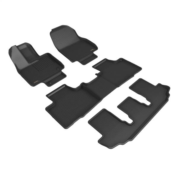 3D MAXpider - 3D MAXpider KAGU Floor Mat (BLACK) compatible with TOYOTA HIGHLANDER 2020-2024 - Full Set