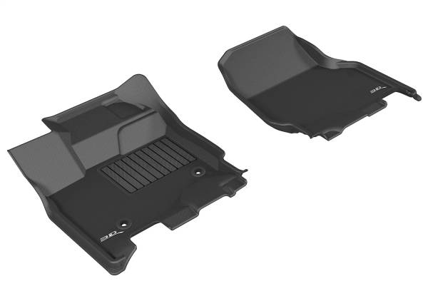3D MAXpider - 3D MAXpider KAGU Floor Mat (BLACK) compatible with FORD F-150/250/350 SUPERCREW 2015-2024 - Front Row